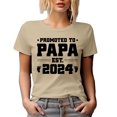 thumbnail image 1 of Promoted to Papa Est. 2024, Baby Shower Party, New Dad, Tan T-Shirt, XL, 1 of 5