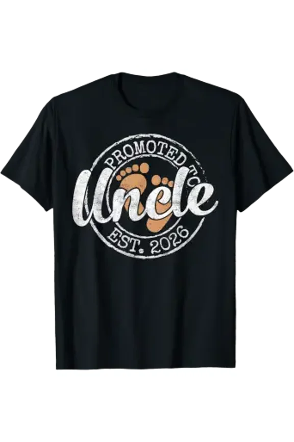 Promoted to Uncle Est 2026 Stamp First Time Uncle to Be T-Shirt