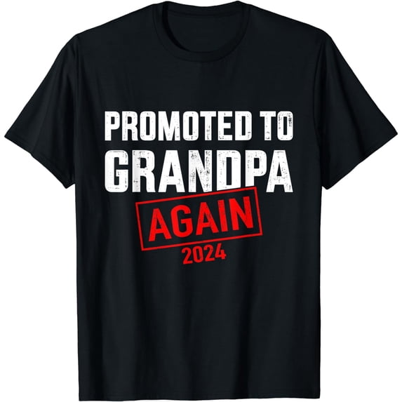 Promoted to grandpa 2024 again for new baby grandfather T-Shirt