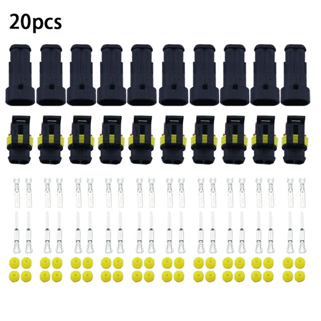 Promotion! 10 Kit 20pcs 2 Pin Way Waterproof Electrical Wire Connector