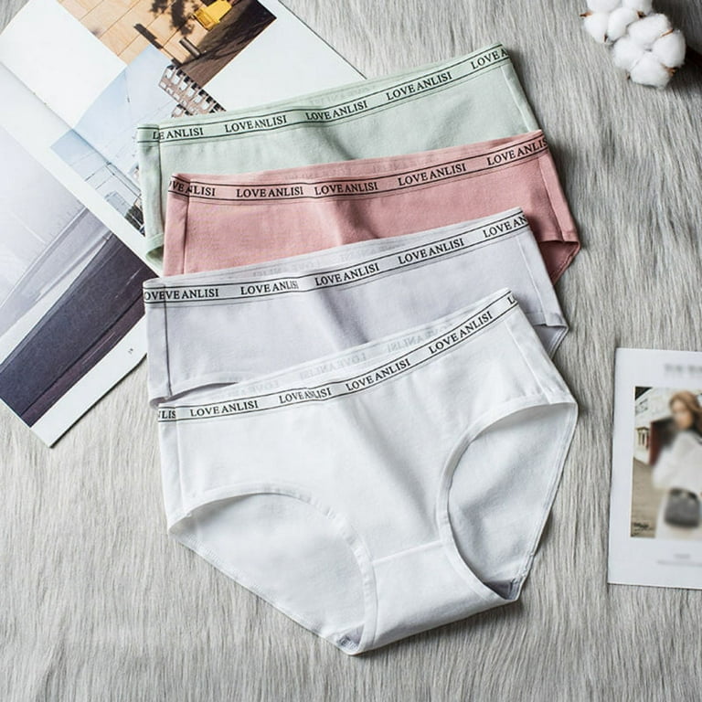 Promotion!4PS Female Underwear Mid-Waist Panties Cute Sweet Underwear Large  Size Seamless Briefs