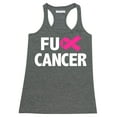 thumbnail image 1 of Promotion & Beyond F*ck Cancer Pink Ribbon Awareness Women's Tank Top, S, H. Charcoal, 1 of 2