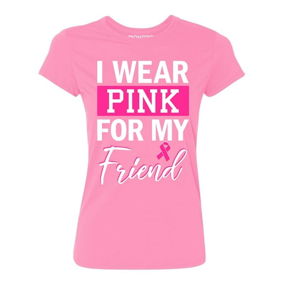 Promotion & Beyond Pink (Ribbon) For My Friend Cancer Awareness Women's T-shirt, 3XL, Azalea Pink