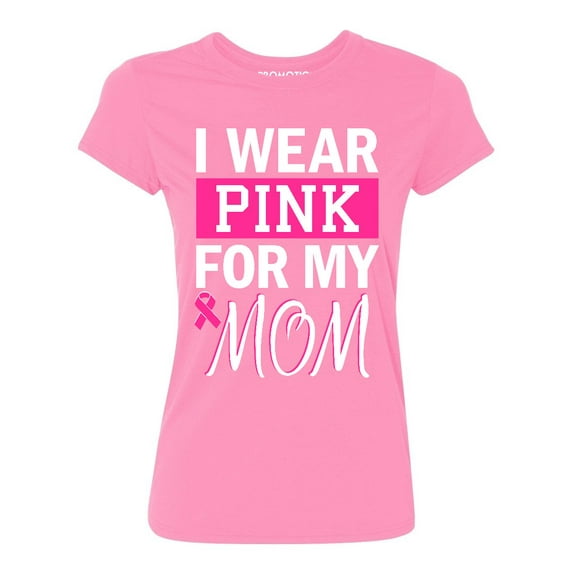 Promotion & Beyond Pink (Ribbon) For My MOM Cancer Awareness Women's T-shirt, M, Azalea Pink