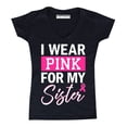 thumbnail image 1 of Promotion & Beyond Pink (Ribbon) For My SISTER Cancer Awareness Women's V-neck, 2XL, Black, 1 of 2