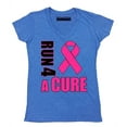 thumbnail image 1 of Promotion & Beyond Run For A Cure Breast Cancer Awareness Women's V-neck, M, Heather Royal, 1 of 2
