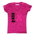 thumbnail image 1 of Promotion & Beyond Run For A Cure Breast Cancer Awareness Women's V-neck, S, Pink, 1 of 2