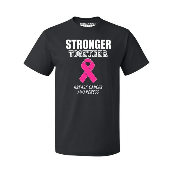 Promotion & Beyond Stronger Together Breast Cancer Awareness Men's T-shirt, XL, Black