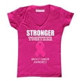thumbnail image 1 of Promotion & Beyond Stronger Together Breast Cancer Awareness Women's V-neck, M, Pink, 1 of 2