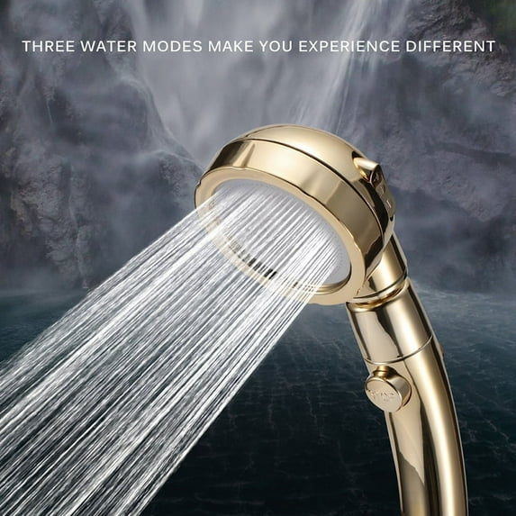 Promotion Clearance!360 Degrees Adjustable Rotating Shower Head,High Pressure Handheld Shower Head with ON/Off Pause Switch 3-Settings Water Saving Showerhead, Bathroom Shower Accessorie White