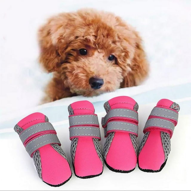 Promotion Clearance!4Pcs/set Lightweight Pet Dog Shoes Paw Protector Dog Boots Reflective with Anti-Slip Sole for Small and Big Dogs
