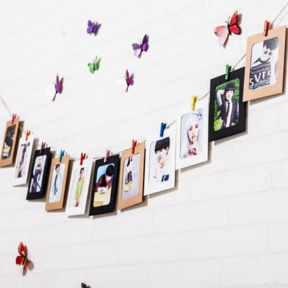 Promotion Clearance Fishnet photo wall Leather Mixed Color Hanging Paper Photo Frame Dorm Bedroom Christmas Wall Decorations