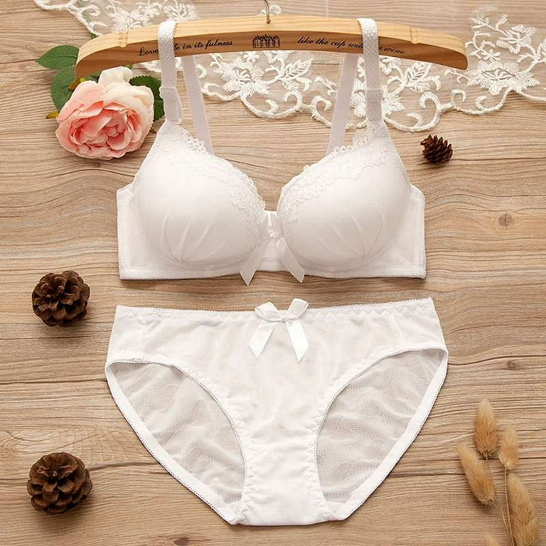 Sexy Adjustable Small Chest Marriage Bridal Bra Set With Gathered
