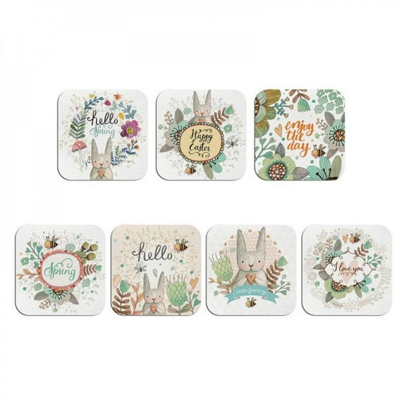 Promotion Clearance Placemat Franch Stylee Rabbit Pattern Diatomite Absorbent Diatom Rectangular Mud Coaster Household Tableware Hometable Decor