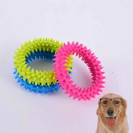 Promotion Clearance!TPR Rubber Pets Dogs Puppy Dental Teething Biting Teeth Gums Chew Ring Play Toy
