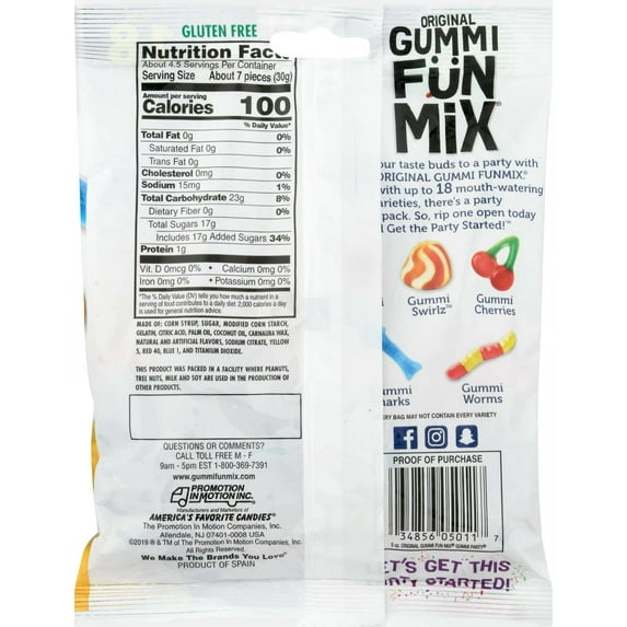 Promotion In Motion Gummi Factory Gummi Fun Mix - Gummy Party, 5 Ounce -- 12 per case.
