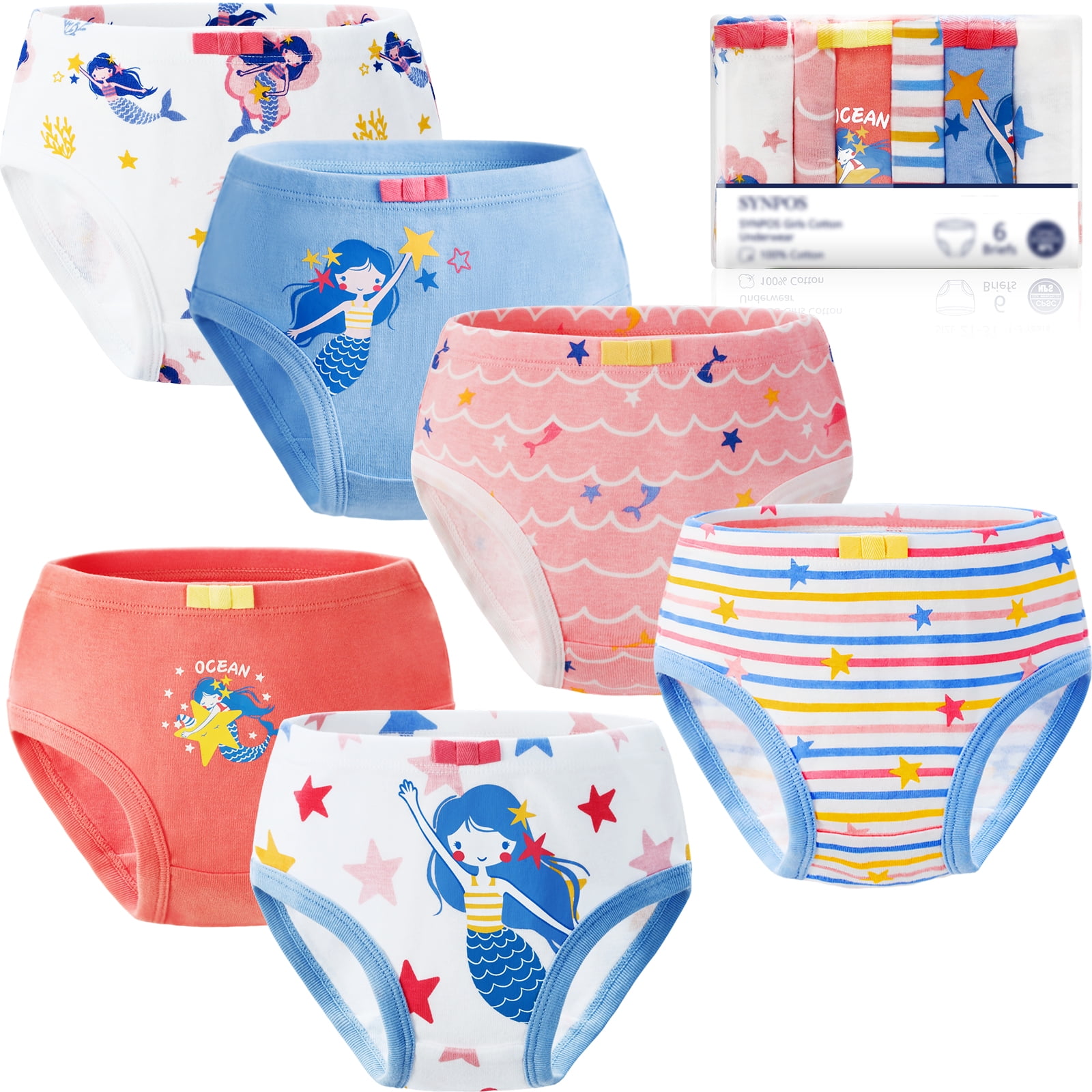 Wxllzlife Little Girls Soft 95% Cotton Underwear 4 Pack Toddler