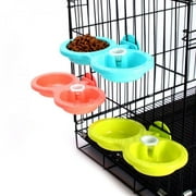 Promotion! Pet Feeder Dog Anti Bite Detachable Hanging Double Bowls Puppy Food Auto Water Dispenser Dish Supplies
