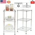thumbnail image 1 of Promotion Sale! 3-Tier Wire Shelving Unit Adjustable Steel Wire Rack Shelving 3 Shelves Steel Storage Rack or Two 3 Tier Shelving Units with PE mat and Stable Leveling Feet, NSF Certified, Chrome, 1 of 6
