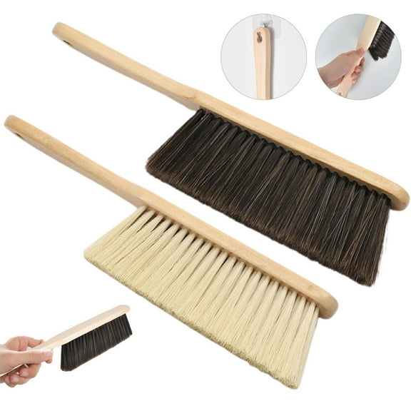 Promotion Sale! Aonity 2 Sofa Bed Cleaning Brushes, Hand Sweep Dust Soft Brush with Wooden Handle Cleaning Brush Suitable for Beds Sofas Furniture Clothes and Car Holes on The Handle for Hanging