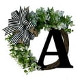 thumbnail image 1 of Wreath Clearance! Unique Last Name Year Round Front Door Wreath With Bow Welcome Sign Garland Creative 26 Letter Farmhouse Wreath For Front Door Spring All Seasons Outside Hanger Decor Gift, 1 of 4
