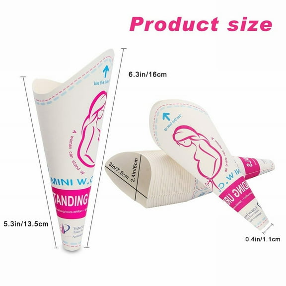 Promotion Sale! Household Detergent 12Pcs Disposable Female Urination Device Portable Lightweight Women Urinal Funnel Outside Standing Pee Cup Paper Standing Funnel for Camping Hiking Pregnant