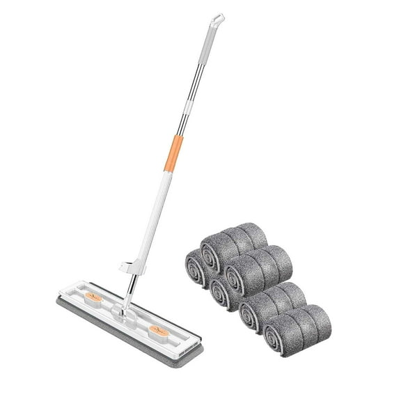 Promotion Sale! Kitchen Cleaning Supplies Large New/Style Flat Mop 360° Rotating Magices Self Wringing Flat Mop Wall Cleaning Mop With Stainless Steel Long Handle for Floors Corner Window