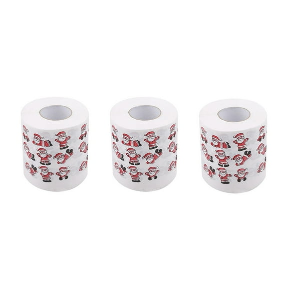 Promotion Sale! Nomeni Christmas Decorations Christmas Pattern Color Toilet Paper Santa Christmas Tree Printed Tissue, Household Cleaning Cloth Clearance Sale