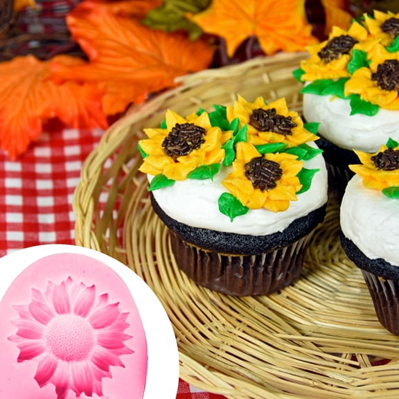 Promotion Sale! Nomeni Dessert Molds Sunflower Molds Silicone Mold Decoration Tool for Kids Adult Fondant Candy Clearance Sale Pink