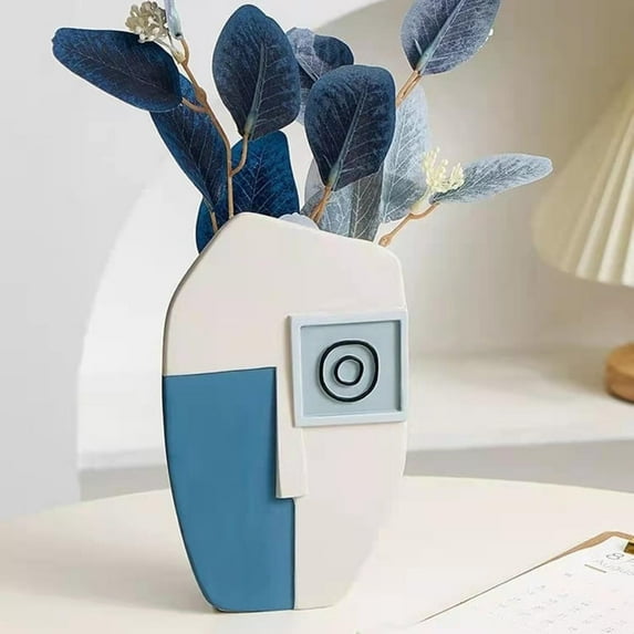 Promotion Sale! Nomeni Horticultural Water Basin Abstract Face Vases Resin Statue Flower Vase Face Pots Head Shaped for Birthday Gifts Home Office Decoration, Flower Pots Clearance Sale