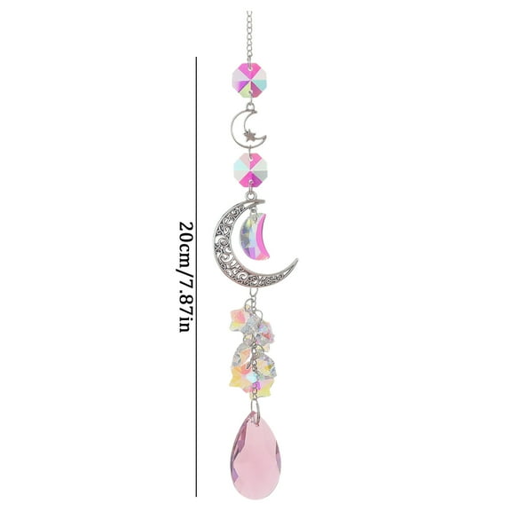 Promotion Sale! Nomeni Household Pendant Crystal Suncatcher Moon Star Gather Light Ornaments Flower Garden Window Hanging Ornaments Party Decorations Clearance Sale