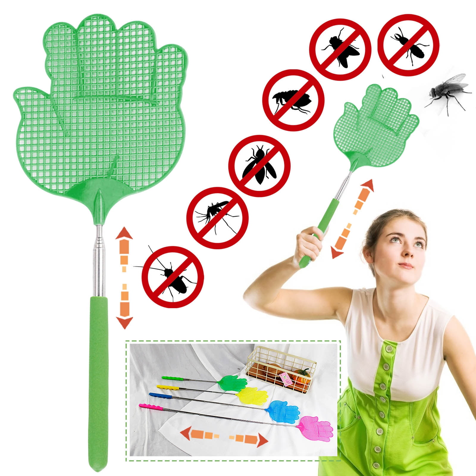 Insect Squasher Promotion Sale! Nomeni Insect Catcher Extendable Upgrade Swatter ...