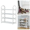 thumbnail image 1 of Promotion Sale! Rack 4 Tier Stainless Steel Shoe Rack Easy to Install and Space Saving Shoes Organizer Standing Shoes Rack With Sturdy Frame Shoe Rack for Closet Entryway Bedroom Floor Outdoor, 1 of 9