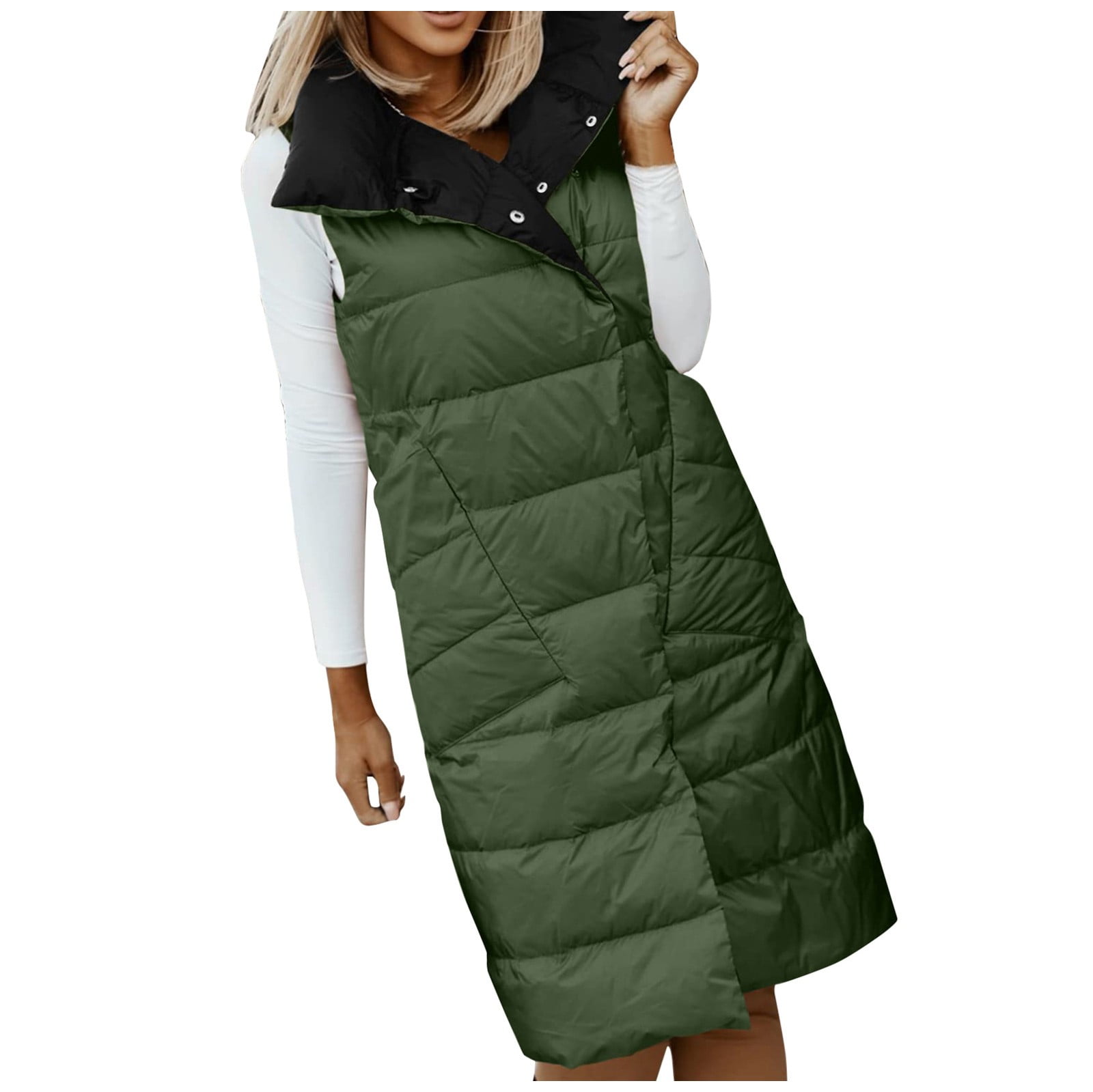 Promotion Sale, Winter Coats for Women Women's Long Down Vest Lapel