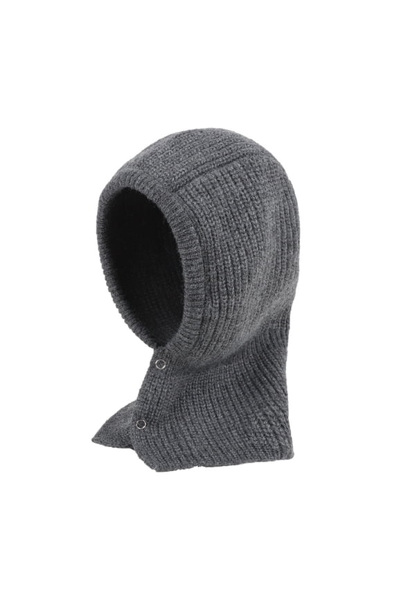 Promotion Sale! Women's Elastic Knitted Scarf Hat Beanie Hood Cycling Ski Ear Covering Winter Cap Dark Gray