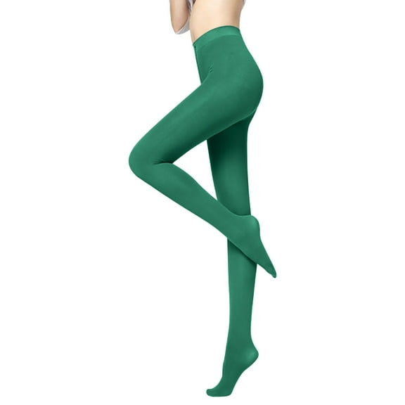 Promotion Sale! Women's Thermal Tights with Stretch for Winter Warmth and Style Green