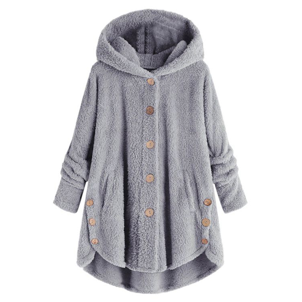 Promotion!Women Fleece Hoodie Sweatshirt Pullover Jacket Coat Plush Hooded Coat Long Sleeve Fuzzy Fleece Overcoat - image 1 of 9