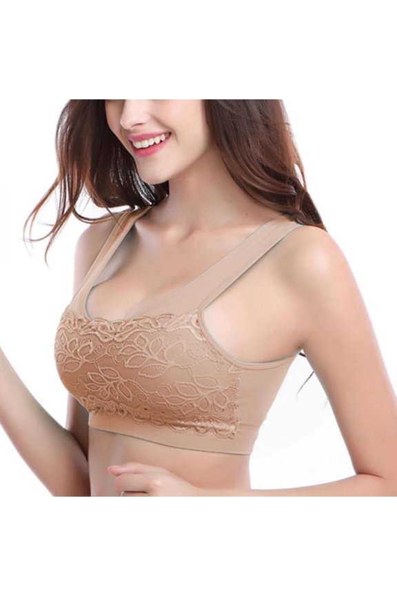 Promotion! Women's Lace Anti Emptied Yoga Bra Seamless Underwear Ladies Running Fitness Sports Wire Free Bra