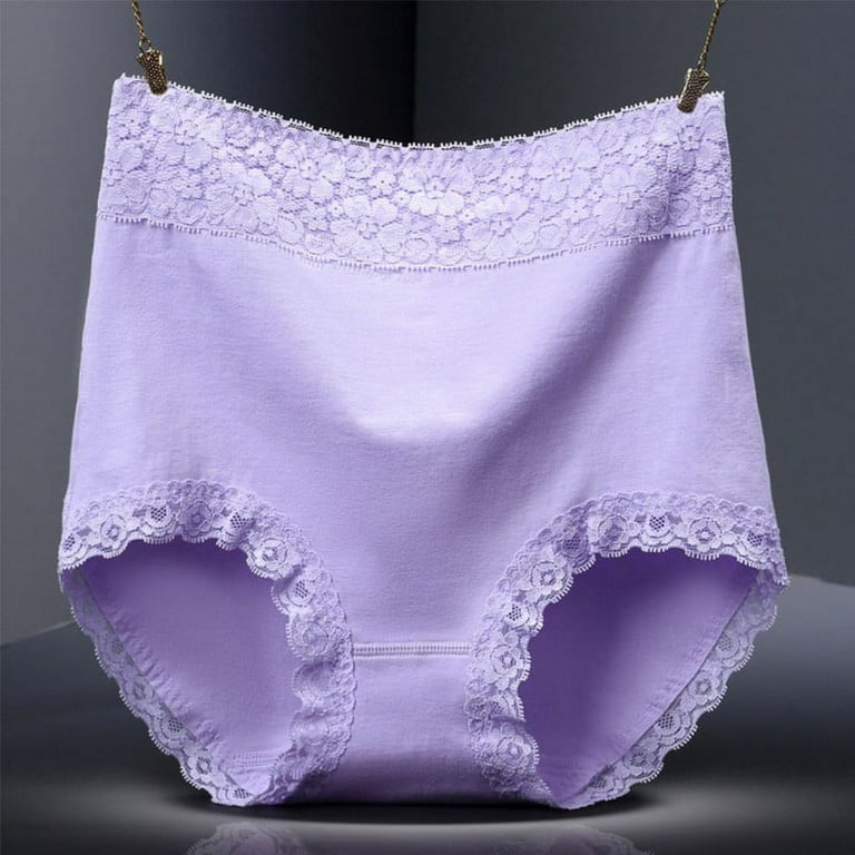 Promotion!Women's Panties High Waist Panties Breathable Underwear Elastic  Underwear Lace Briefs Large Size Panties 