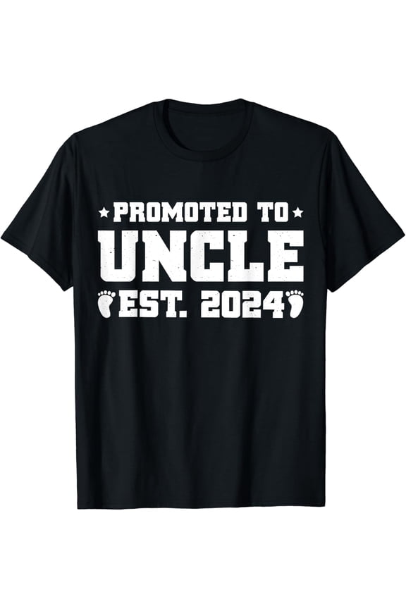 Promotion to Uncle Street in 2025 - Happy Father's Day T-shirt, Men's T-shirt, Women's T-shirt, pattern, black