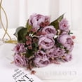 thumbnail image 1 of Promotions! 1PCS Purple Artificial Dried Flowers Peony Imitation Flower Home Wedding Bouquet, 1 of 6