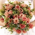 thumbnail image 1 of Promotions! 1PCS Purple Color Artificial Dried Flowers Wedding Hand Holding Rose Italian Rolled Rose Silk Flower, 1 of 6