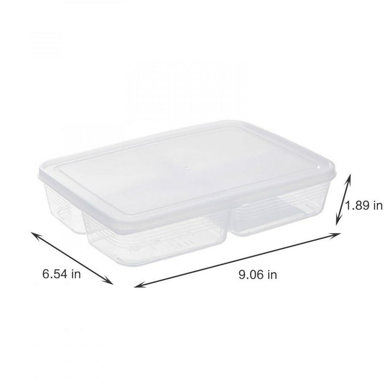 Promotions! 4-Compartment Food Containers for Meats & Vegetable with Lids Reusable Clear Snack Storage Box Kichen Tools Fresh-keeping Box, Size: 23*