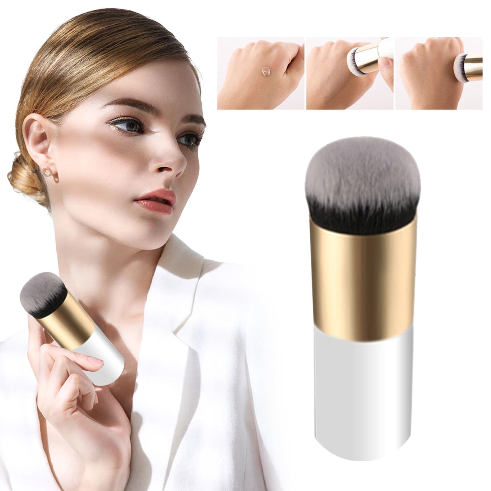 Promotions！ Loose Powder Brush Flat Head Foundation Brush Platinum 1X