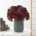 thumbnail image 1 of Off Promotions! Nomeni Artificial Flowers for Outdoors Decorative Flowers 16 Hydrangea Bouquet Home Decoration Red, 1X Artificial Flower Clearance Sale Red, 1 of 5