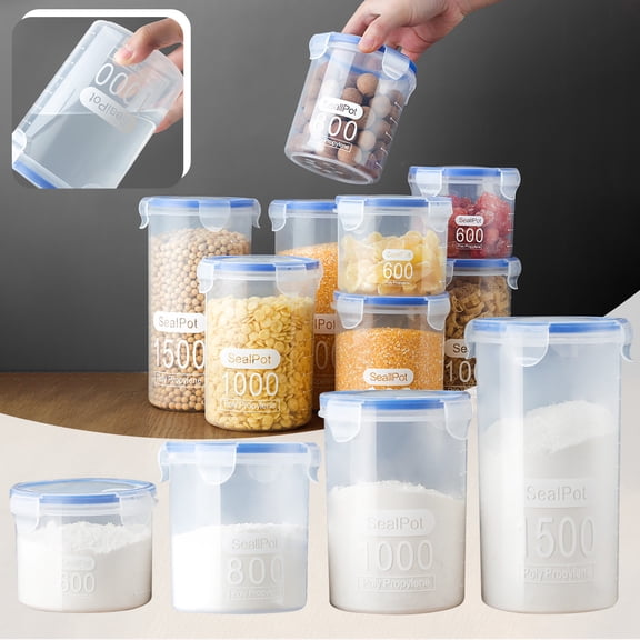 Off Promotions! Nomeni Storage Box Sealed Food Storage Box Storage Jar Transparent Plastic Jar Kitchen Storage Jar Grains Sealed Jar A, 1Pc Storage Tank Clearance Sale