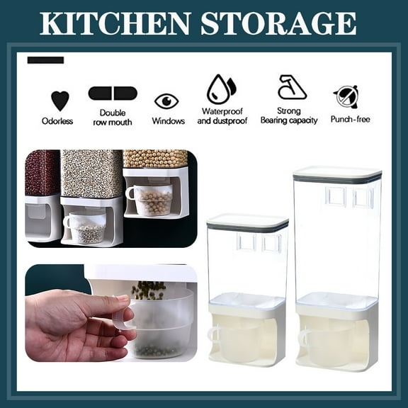 Off Promotions! Nomeni Storage Box Small 1000Ml Cereal Dispenser Wall-Mounted Dry Food Container Kitchen Storage Box, 1Pc Cereal Dispenser Clearance Sale