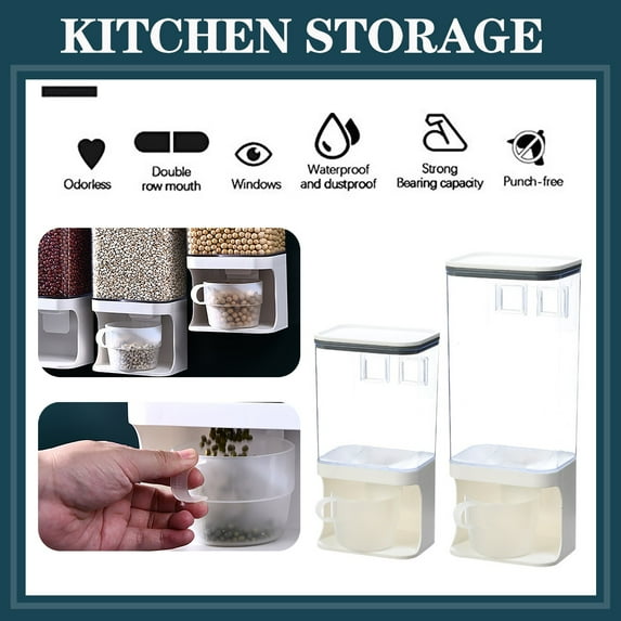 Off Promotions! Nomeni Storage Box Small 1000Ml Cereal Dispenser Wall-Mounted Dry Food Container Kitchen Storage Box, 1Pc Cereal Dispenser Clearance Sale