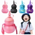 thumbnail image 1 of Off Promotions! Nomeni Water Bottle Cute Straw Water Bottle, Creative Gourd-Shaped Beverage Water Bottle, Transparent Water Bottle, Suitable for Adults and Children Blue, 1X Gourd Water Bottle, 1 of 2