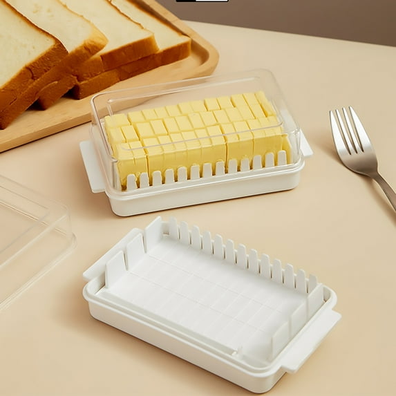 Off Promotions! Ynlkorvg Storage Rack Kitchen Essentials, Butter Dish Butter Dish with Lid for Countertop Rationing of Butter Cubes Cutting Measuring Lines When Placed in the Refrigerator Clearance